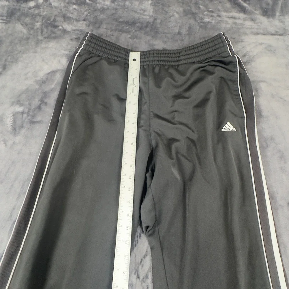Adidas Track Pants Mens Medium Black White Stripe Athletic Activewear 2505